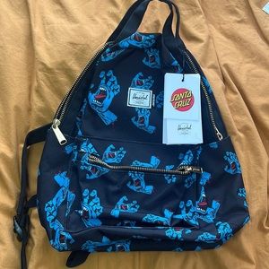 Herschel Blue & Black Santa Cruz Nova Small Backpack NWT